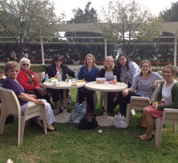 Women from the church gathered for a small group
